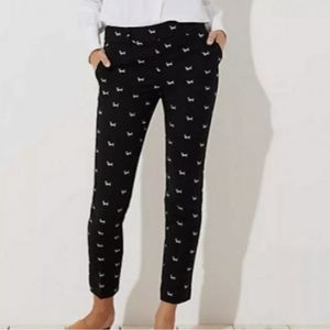 NWT Loft black pants, adorable dog print